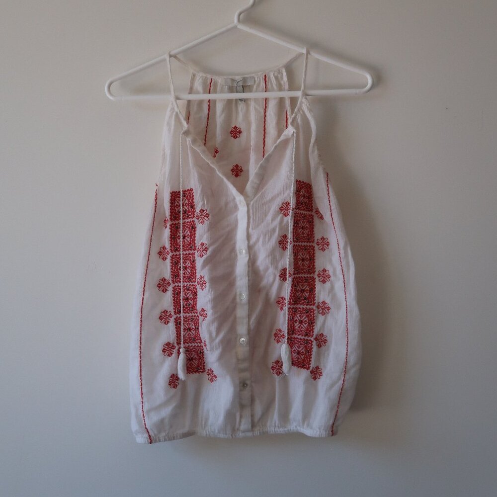 White and Red women's blouse